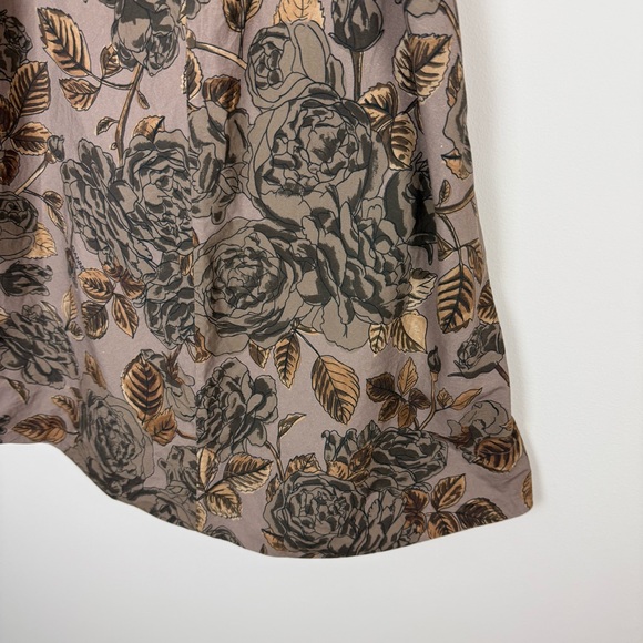 Ganni Floral Puff Sleeve Organic Cotton Poplin Mini Dress Brown - Picture 5 of 9